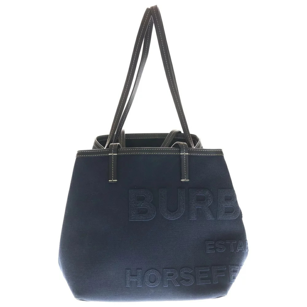 BURBERRY Horseferry Tote Bag Navy Blue